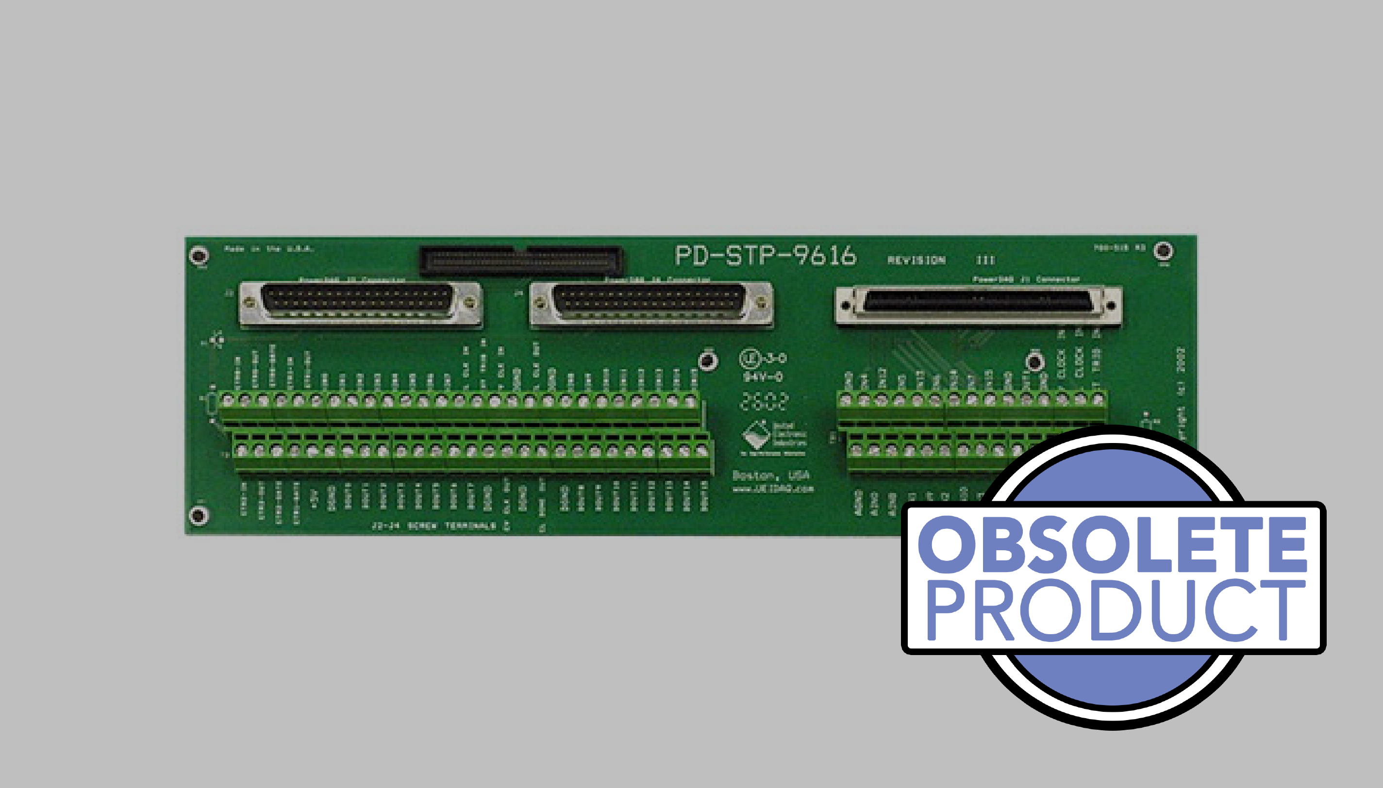 16-channel screw terminal panel with 37-pin, 80-pin and 96-pin connectors