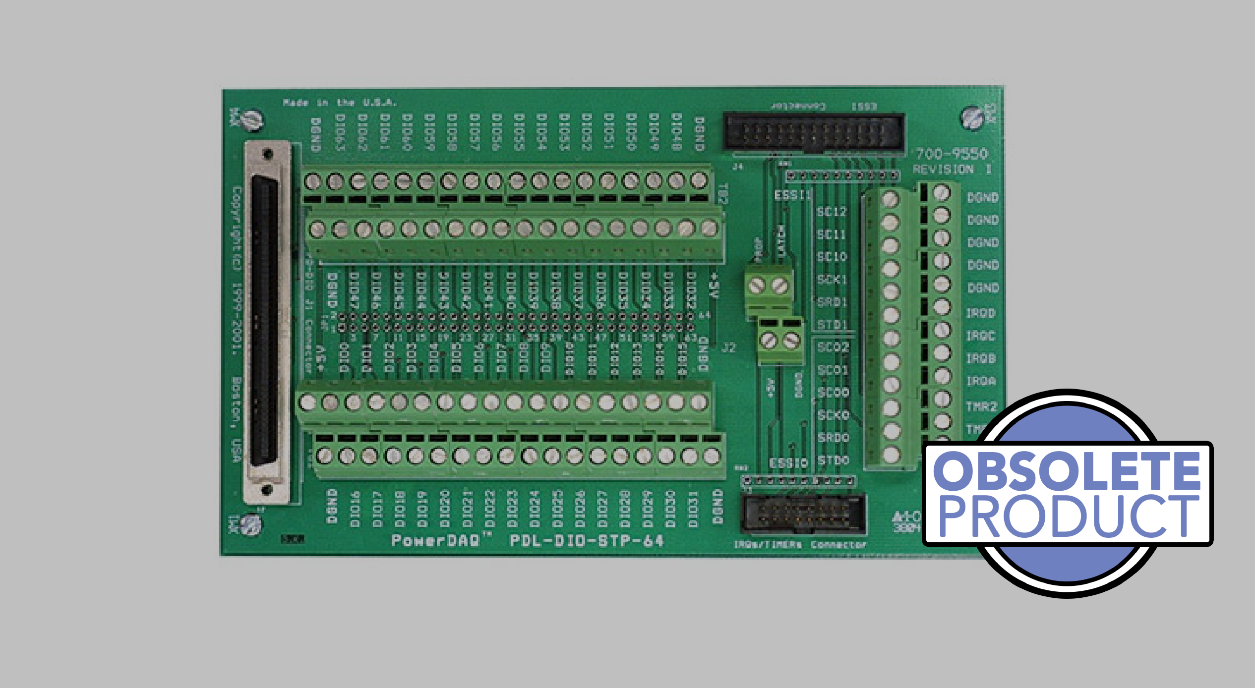 64-channel screw-terminal panel