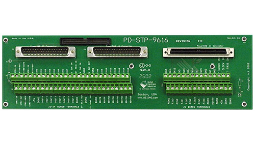 16-channel screw terminal panel with 37-pin, 80-pin and 96-pin connectors