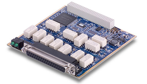 12-Channel electromechanical relay output board with current monitoring